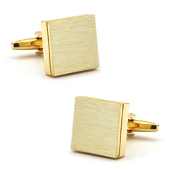 iGame Golden Square Cuff Links 4 Colors Option Metal Wire-drawing Brass Material Men's Wedding Cufflinks Wholesale & Retail