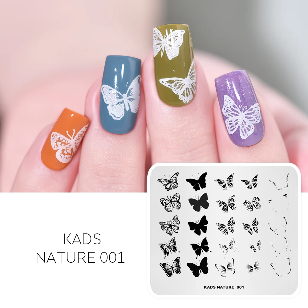 Nail Art Stamping Plate Butterfly Flower Design Nail Stamp Template for Stamping Polish DIY Decoration Image Stencil Plate