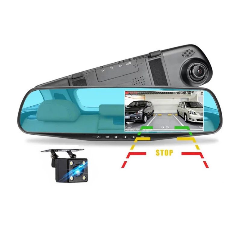 Dual Lens Car DVR Camera Full HD 1080P Video Recorder Rearview DVR Mirror With Rear view DVR Dash cam Auto registrater