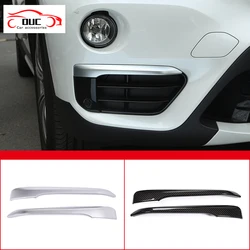 2pcs For BMW X1 F48 2016 2017 2018 2019 ABS Chrome Car Styling Front Fog Lamp Lights Strips Trim Cover Auto Exterior Accessories