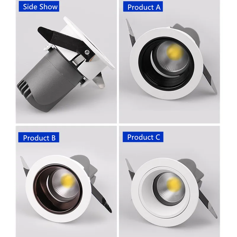 عكس الضوء جزءا لا يتجزأ من المضادة للوهج Led COB السقف راحة النازل 10 واط 15 واط 20 واط داخلي وحدة إضاءة LED جداريّة غسل ضوء فندق فيلا الإضاءة #6