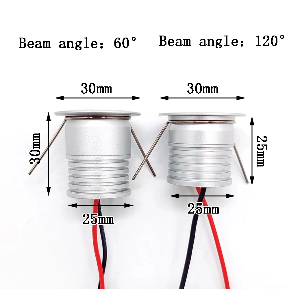 LED Mini Downlight Under Cabinet Spot Light 1W for Ceiling Recessed Lamp 25mm Spotlight