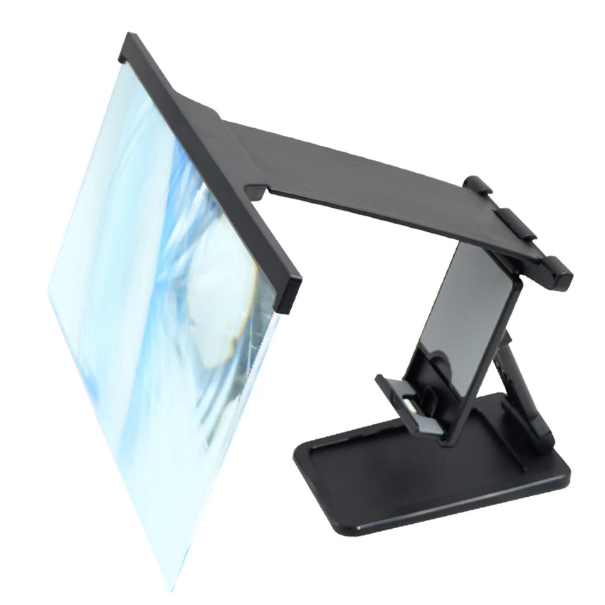 Mobile Phone Screen Projection Amplifier 12 Inch 3D Smartphone Desktop Bracket Universal Cellphone Screen Magnifier Holder