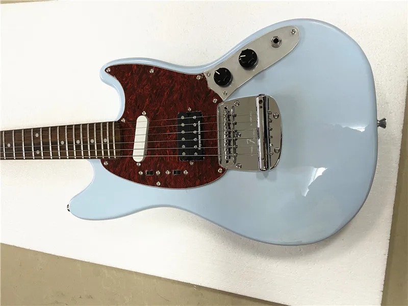 High quality Daphne light blue classic electric guitar rose wood fingerboard red guard free shipping