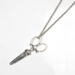 1pcs New Fashion Scissors Pendants Cross Chain Short Long Man Woman Necklace Jewelry Gift Souvenir