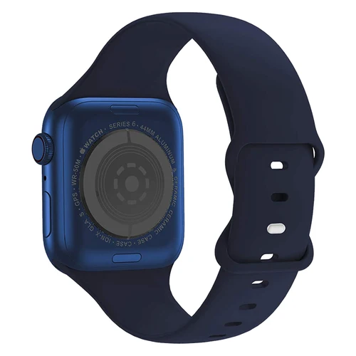 Imagen 2 del producto Correa de silicona para Apple Watch, 44mm, 40mm, 45mm/41mm, 38mm, 42mm, pulsera de reloj inteligente iWatch 3 4 5 SE 6 7