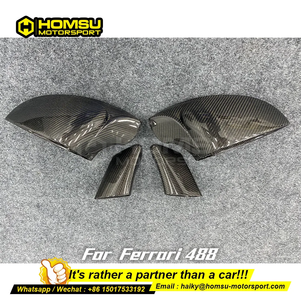 

High quality carbon fiber mirror cover for ferrar i F488 carbon fiber replacement carbon fiber mirror cover For ferrar i F488