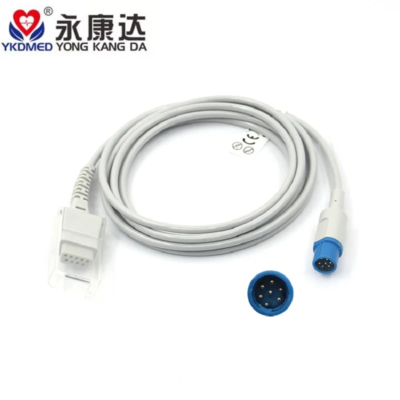 5pcs/Compatible with for Drager brand patient monitor spo2 sensor extension cable;medical accessories/round 7 pins to DB9F