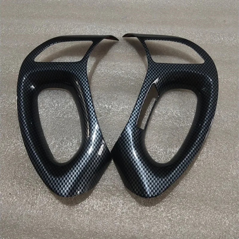 2PCS Car Steering Wheel Cover Trim Interior Carbon Fiber Styling Fit For Hyundai IX35 2010 2011 2012 2013 2014 2015