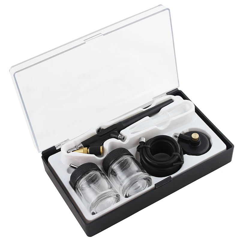 OPHIR 3x Airbrush Dual-Action & Single-Action Airbrush Kit W/Air CompressorสำหรับBodyเค้กตกแต่ง _ AC088 + 004A + 071 + 072