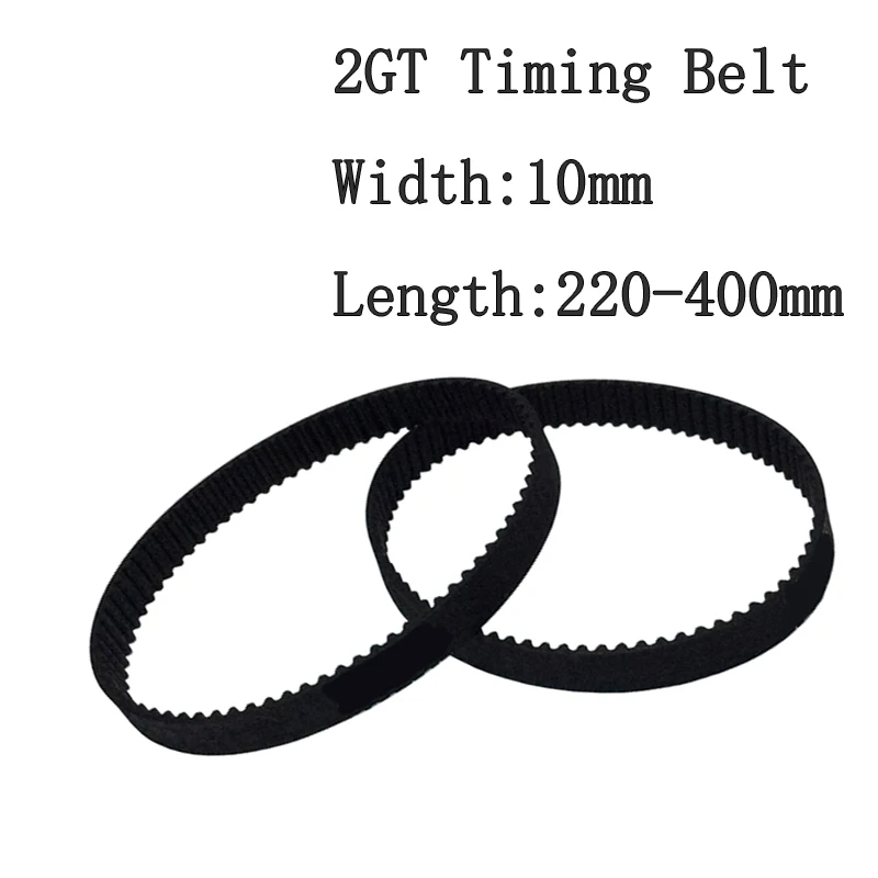 

2pcs/set 2GT Timing Belt Customization Closed Loop Gt2 Timing Belt Width 10mm Length 220-400mm 3D Printer Toothed Conveyor Belt