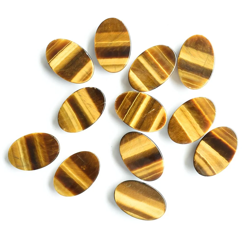2020 Mode-Bestseller, hochwertige natürliche Tigerauge-Steinperlen, ovale Cabochons, 20x30mm, 12 Stück/Lot, Großhandel, kostenloser Versand – Detail 4