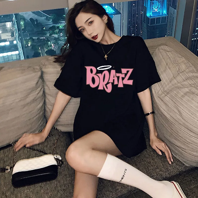 Y2k Aesthetic t-shirt women harajuku Bratz letter t shirt for women tops 2020 fashion short sleeve Summer gothic female T-shirt