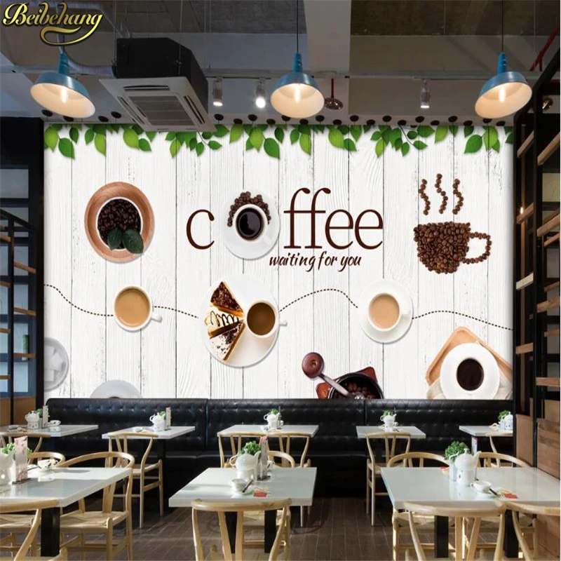 Custom Coffee beans Wall Murals Wallpaper Large Wall Painting Mural Wall Papers Home Decor Coffee shop wallpapers roll Stickers