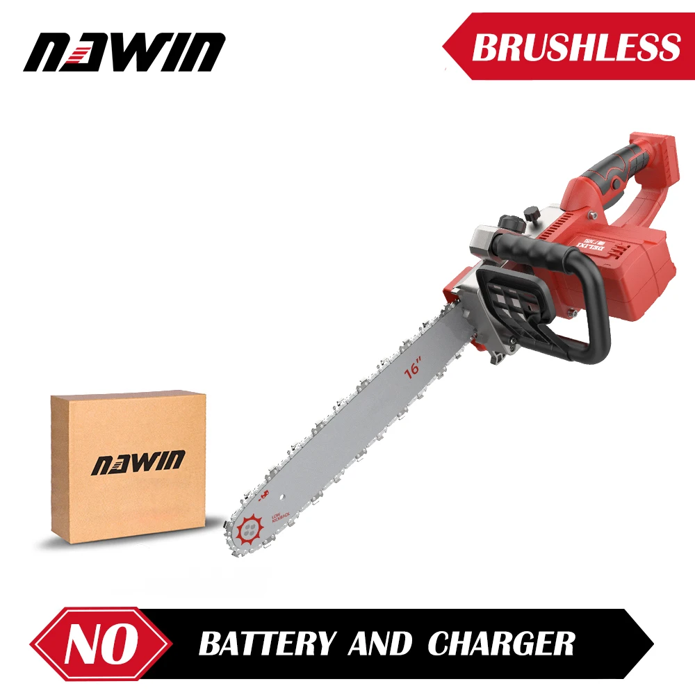 NAWIN Industrial Electric Chain Saw Hand Held Tool 12/16\'\' Powerful Motivation Outdoor logging Install Without Battery