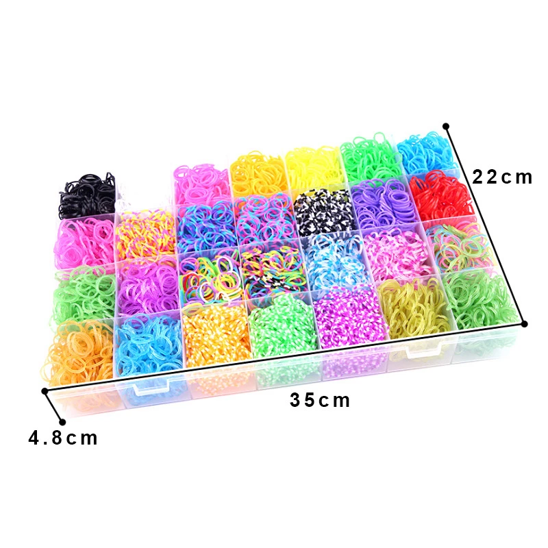 10000pcs Loom Rubber Bands Kits Beads Toys Set Hand Knitting Machine Handmade DIY Rainbow Weave Color Bracelet Girl Gift