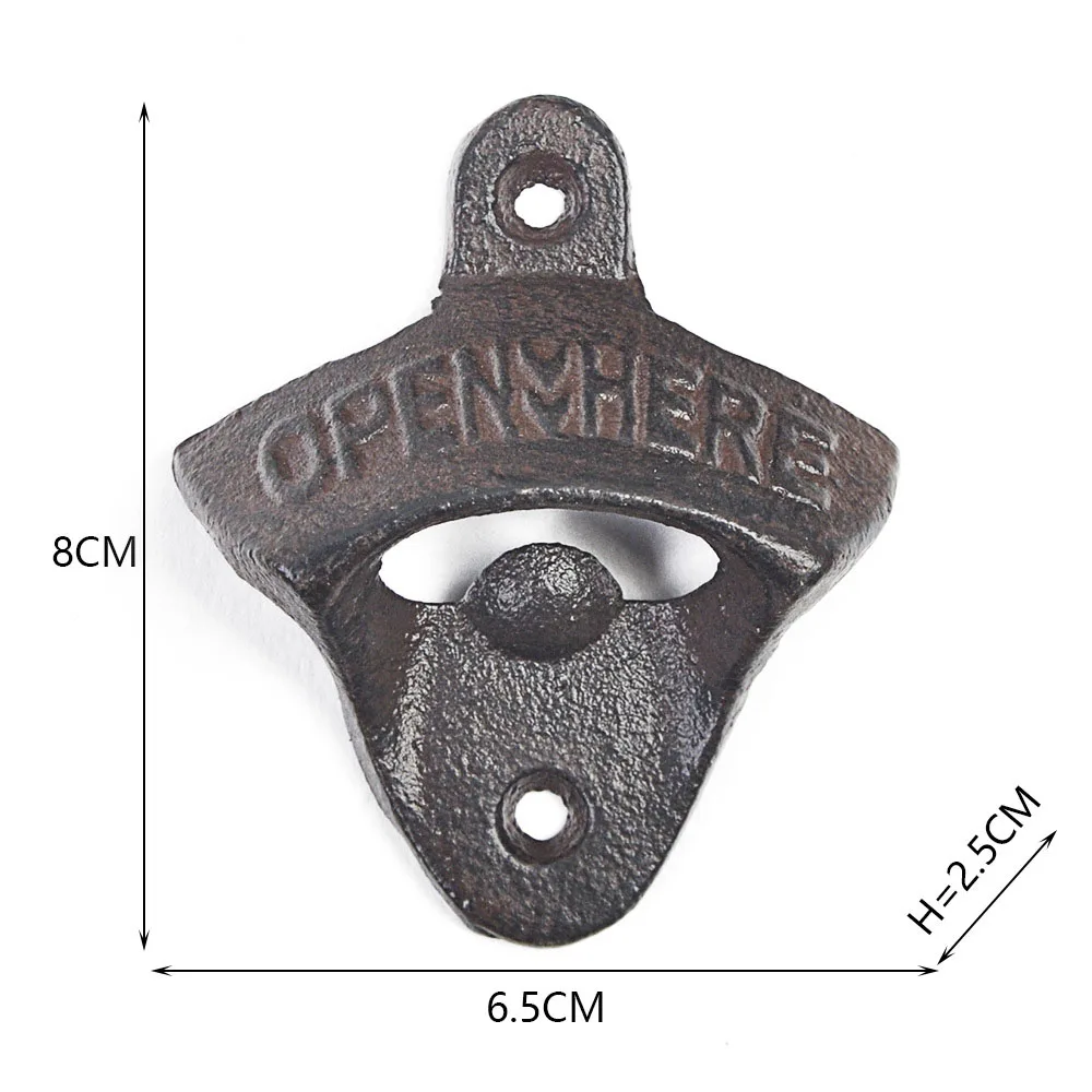 Dobeli Vintage Cast Iron Retro Wall-mounted Beer bottle Opener Soda  Wall hanging Opener Bar Drinking kitchen tool
