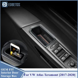4PCS/set Car Inner Side Front Door Handle Storage Box Tray Holder For Volkswagen VW Atlas Teramont 2017 - 2020 Car Accessories
