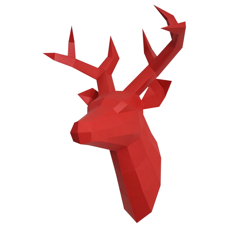 60x45x32cm New Home Decoration Accessories DIY Paper Handwork Vintage Antelope Head Abstract Room Wall Decor Deer Head Statues