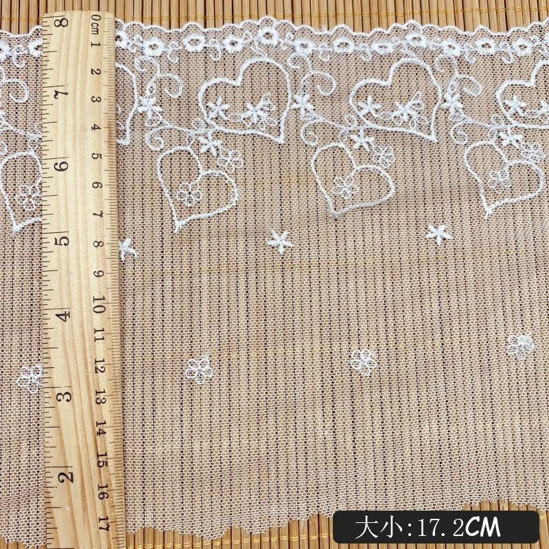 High Quality Wide Heart  Cotton Embroidered Lace Sewing Furnishing Garment Accessories DIY Handmade Craft Materials