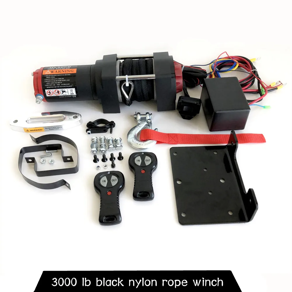 

RU Delivery 12v electric winch 3000lb copper wound motor DYNEEMA SYNTHETIC ROPE wireless controller high quanlity winch