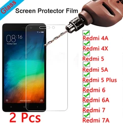 1-2pcs Toughed Screen Protector for Xiaomi Redmi 7 K20 6 Pro 5 Plus 9H HD Tempered Film Protective Glass on Redmi 7A 6A 5A 4A 4X