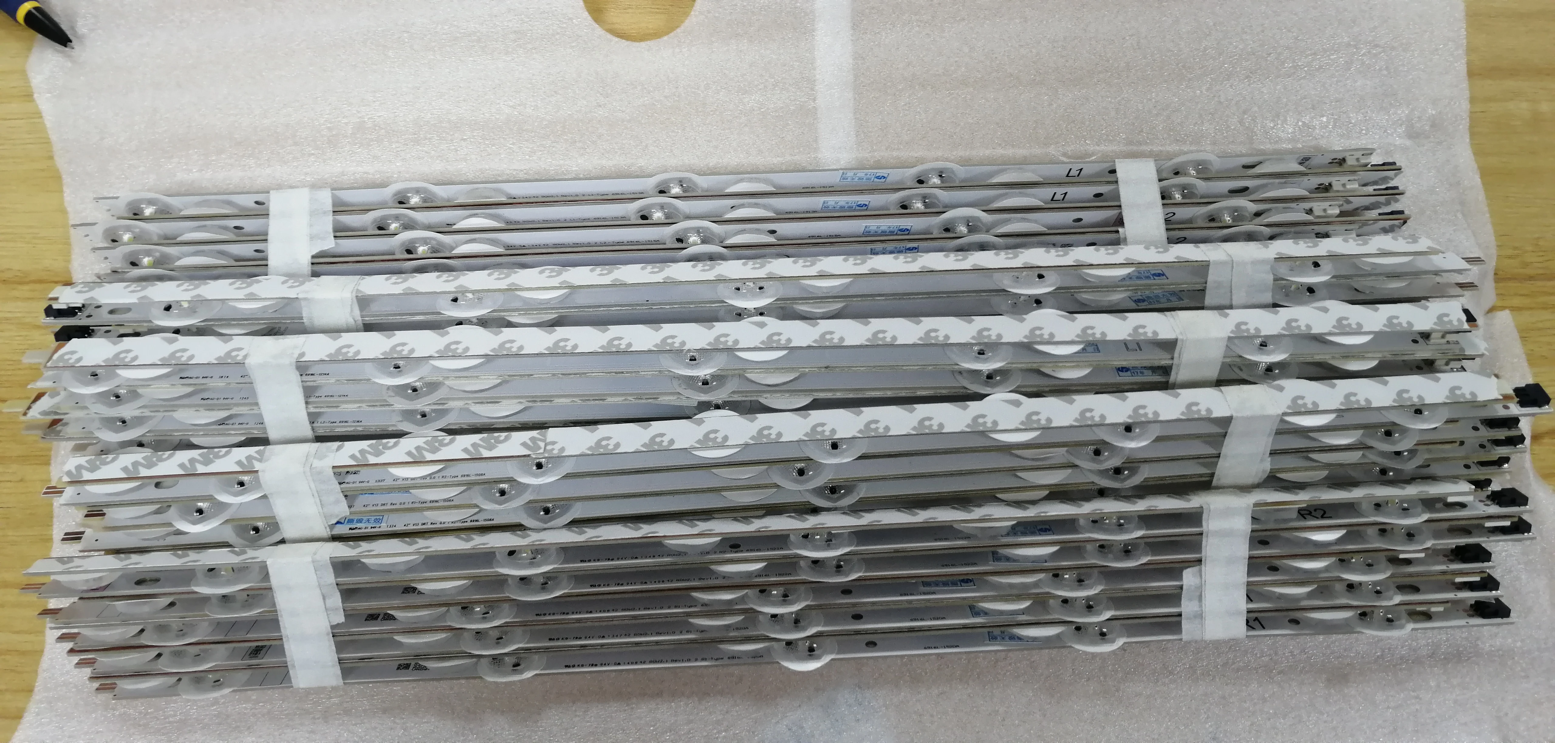 Circuitos de fita de led originais 6916l-1215a, circuitos de faixa de led 6916l-1216a 691385a para 42360c-360ca, com 10 peças