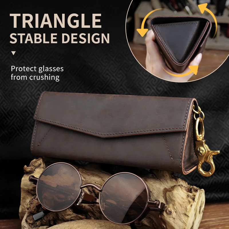 Unisex Withstand Stress Fashion Men Women Optical Glasses Case Protective Foldable Triangle Case Shades Eyewear Accessories