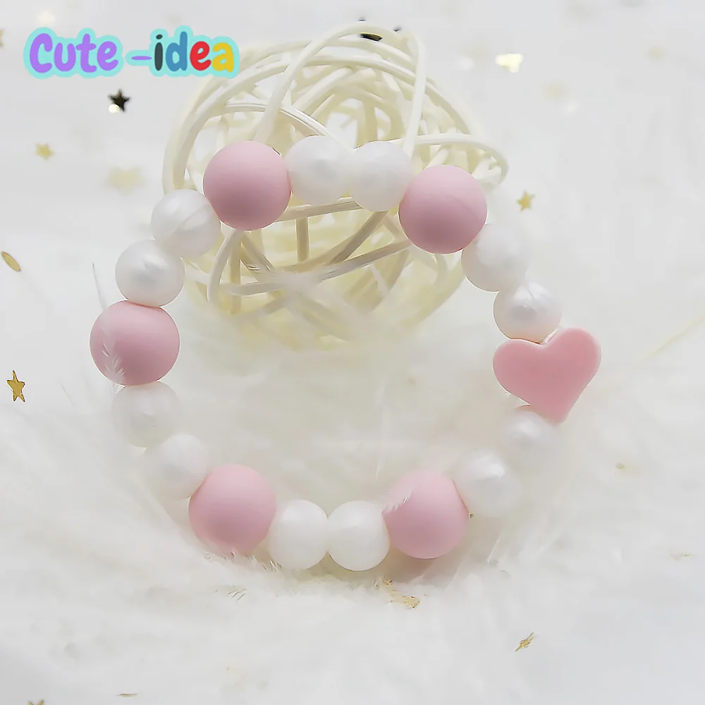 

Cute-Idea 1Pc Pacifier Chain Teether DIY Pacifier Bracelet Accessories Chain BPA Free Chewable Teething Soft Baby Product