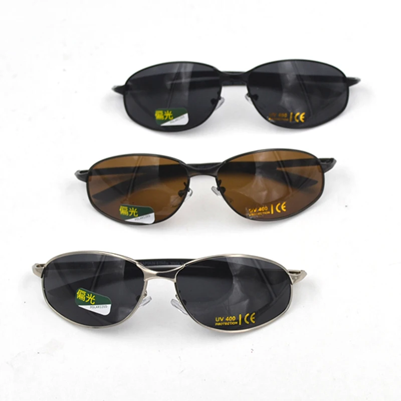 Nowe okulary przeciwsłoneczne z polaryzacją UV400 dla kobiet mężczyzn metalowa rama sportowe odcienie okulary przeciwsłoneczne podróżne okulary przeciwsłoneczne do jazdy szare/Tan Lens L3 — zdjęcie 7