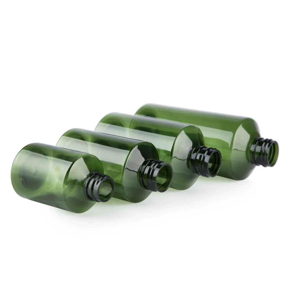 10pcs Flip Cap Packing Bottle Light Avoiding Pump Lotion Bottles Plastic PET Dark Green Empty Refillable 50ml 100ml 150ml 200ml