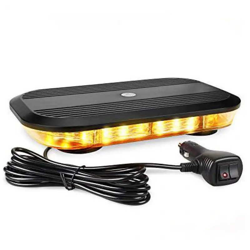 Emergency Lights For Vehicles Amber Strobe Lights For Trucks Cars 12v24v 30leds Strobe Mini Light Bar Magnetic Mount Cigarette