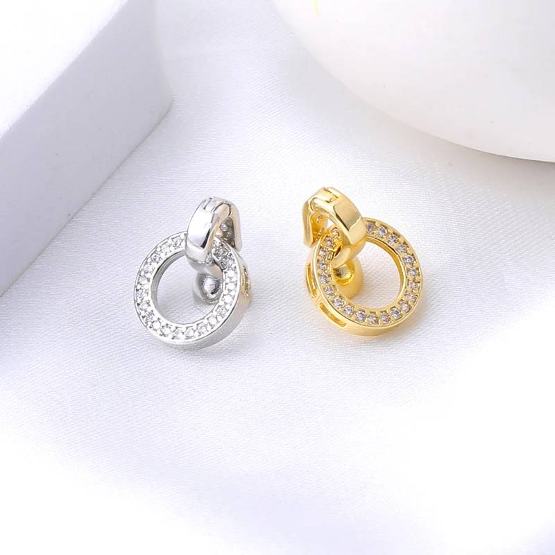 

JUYA DIY Cubic Zirconia Fastener Clasps Connectors Handmade Jewelry Findings Accessories For Bracelets Necklaces Jewelry Making