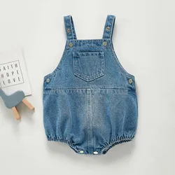 Baby Jongens Meisjes Kleding Mouwloze Baby Denim Bodysuits Kids Jumpsuit Nieuwe Herfst Baby Denim Overalls