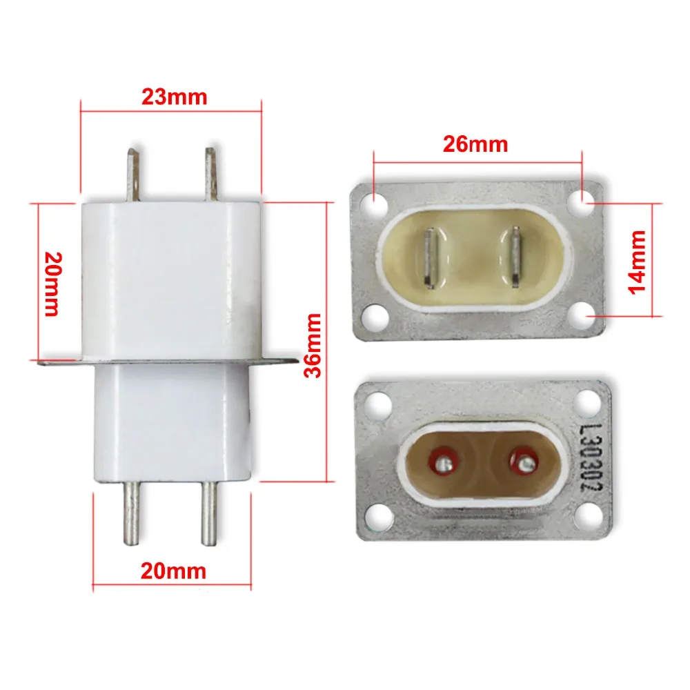 1pcs  Microwave oven magnetron socket pin filament socket   magnetron pin has a penetrating capacitor