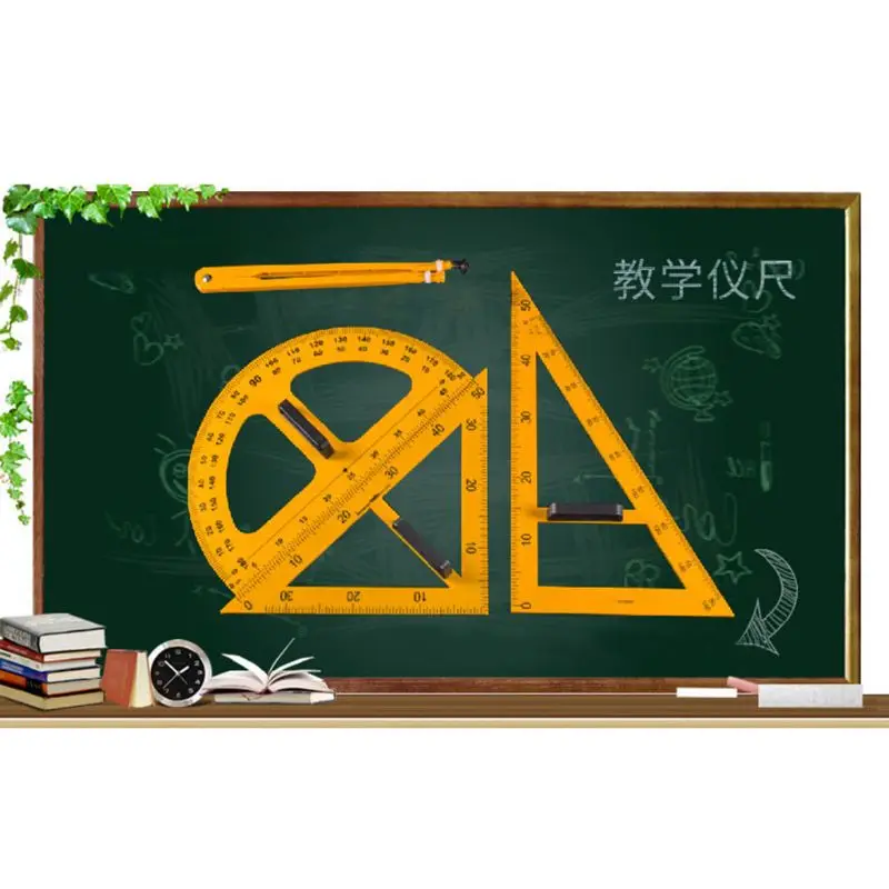 Righello didattico multifunzione Set bussole triangolari righello di misurazione goniometro