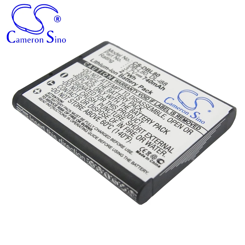 CameronSino Battery for PENTAX Optio P70 Optio P80 Optio WS80 Optio H90 Optio W90 fits Sanyo DB-L80AU Digital camera Batteries