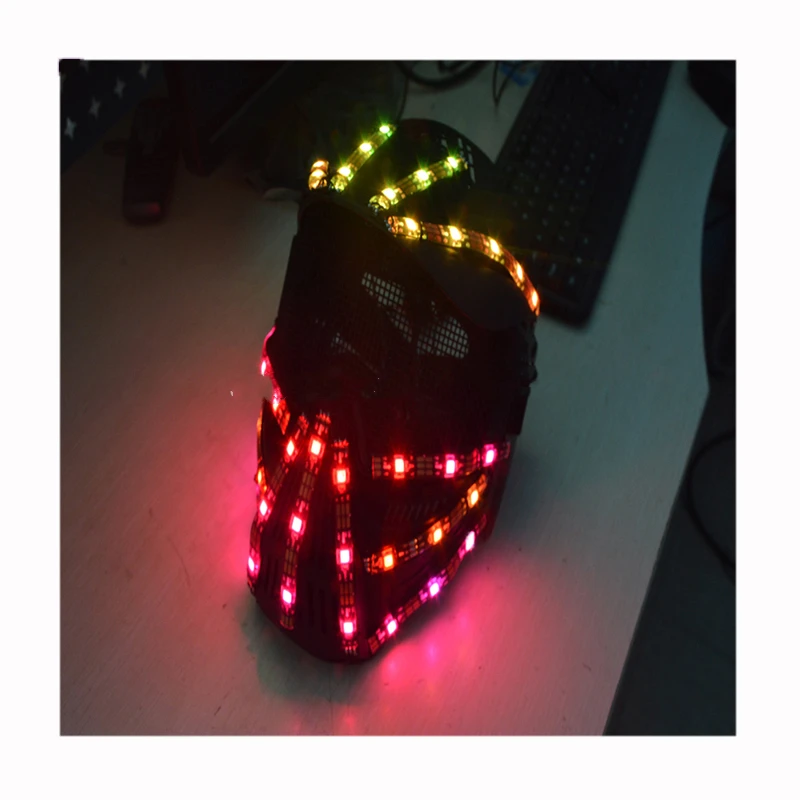 Colorful RGB LED Luminous Growing Flashing Helmet Halloween Christmas Headwear Mask Hat For Dancing Bar DJ Club Party Show