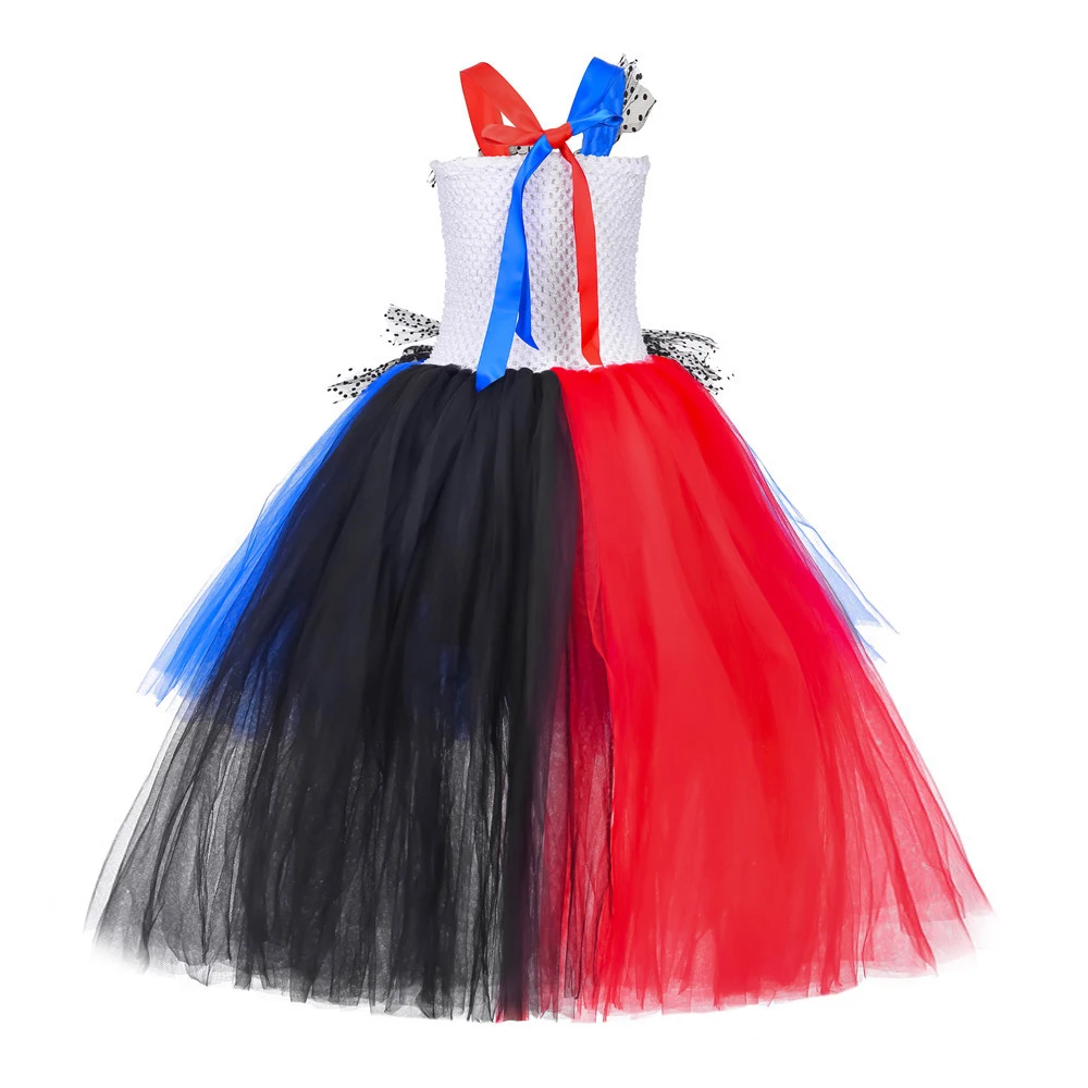 Vestito lungo dal tutu per bambini Joker Pennywise Ragazze Pagliaccio spaventoso Cosplay Costume di Halloween Festa di carnevale Fancy Dress Up Abbigliamento per bambini