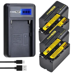 NP-F770 NP-F750 NPF770 5600mAh światło LED do kamery bateria + ładowarka USB z wyświetlaczem LCD dla Yongnuo YN300 III YN-300 III YN600 baterie serii