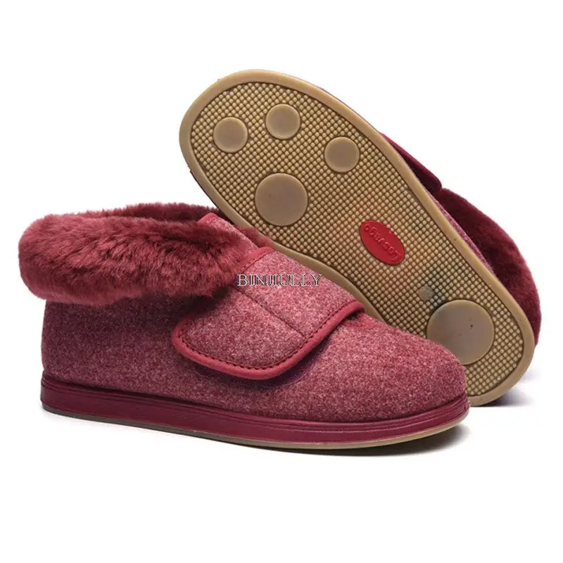 Fully open mouth of the elderly people's big feet bone puffy multi-functional health care shoes home convenient and comfortable
