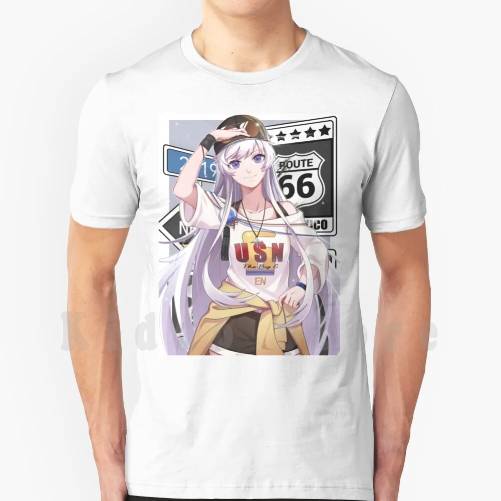 Azur Lane-Enterprise T Shirt Men Cotton Cotton S-6xl Azur Lane Enterprise Big Tits Boobs Oppai Cleavage Thigh Highs Stockings