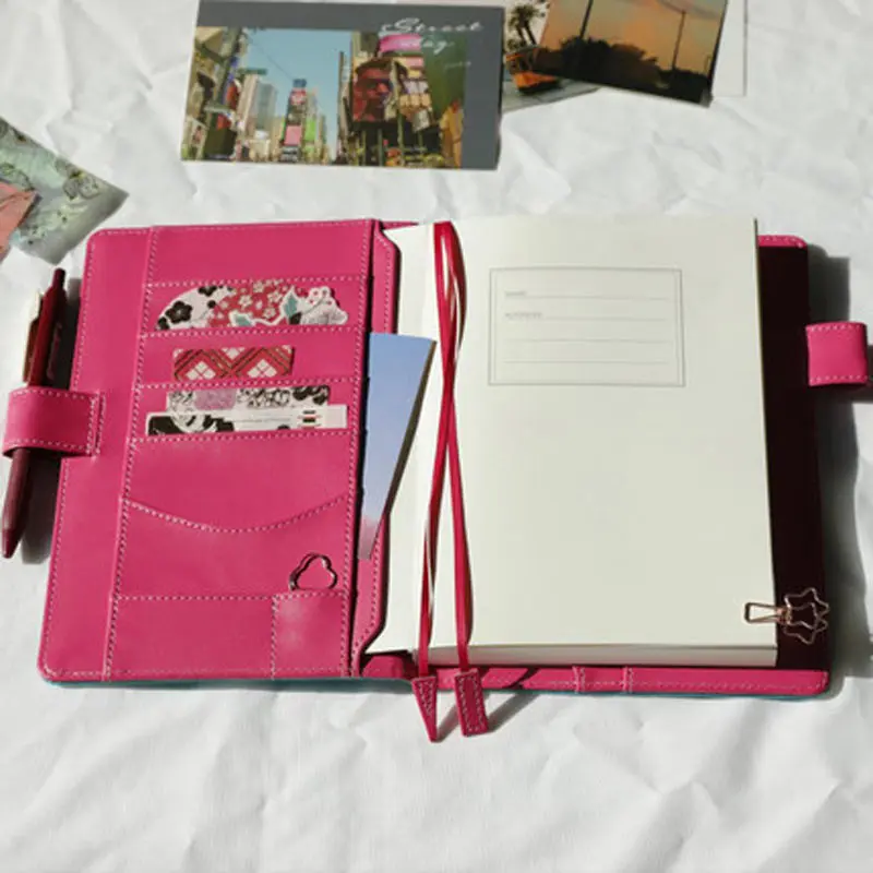 A5 Notebook Cover  Planner Diary Book Leather Specifications Covers Japanese Style Icecream Color School