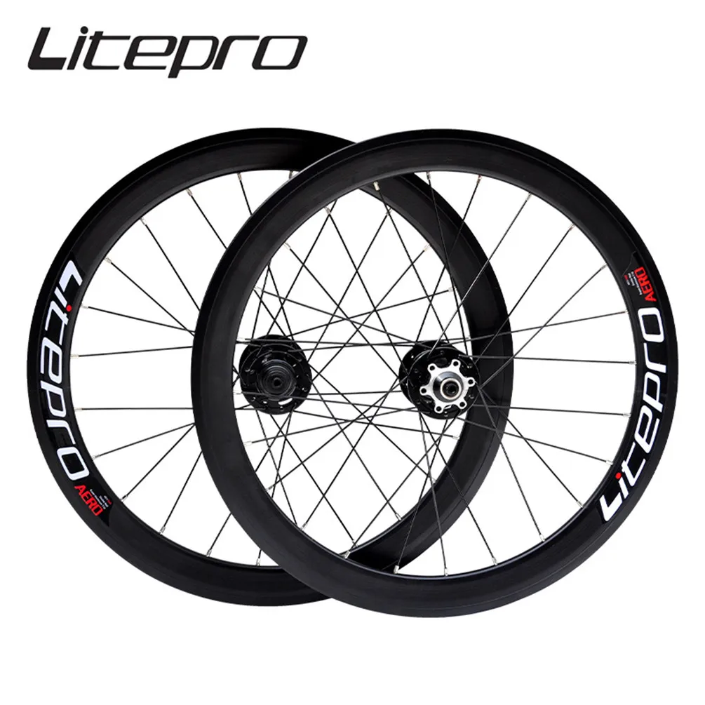 Litepro S42 AERO Folding Bike 20 Inch 406/451 V Disc Brake 11 Speed Wheelset 4 Sealed Bearing Alloy Wheels BMX Bicycle Rims