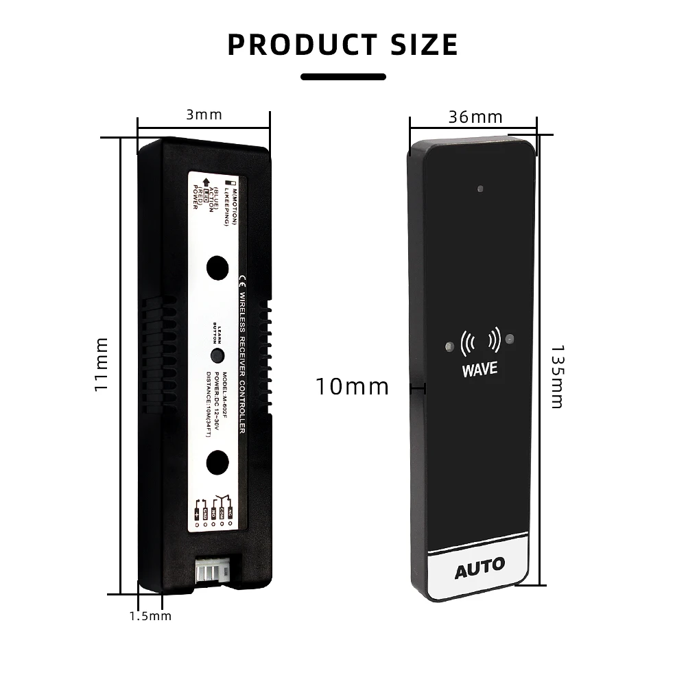 Wireless 2.4G Infrared No Touch Exit Button Door Switch NO/NC/COM Auto Door Switch For Access Control System