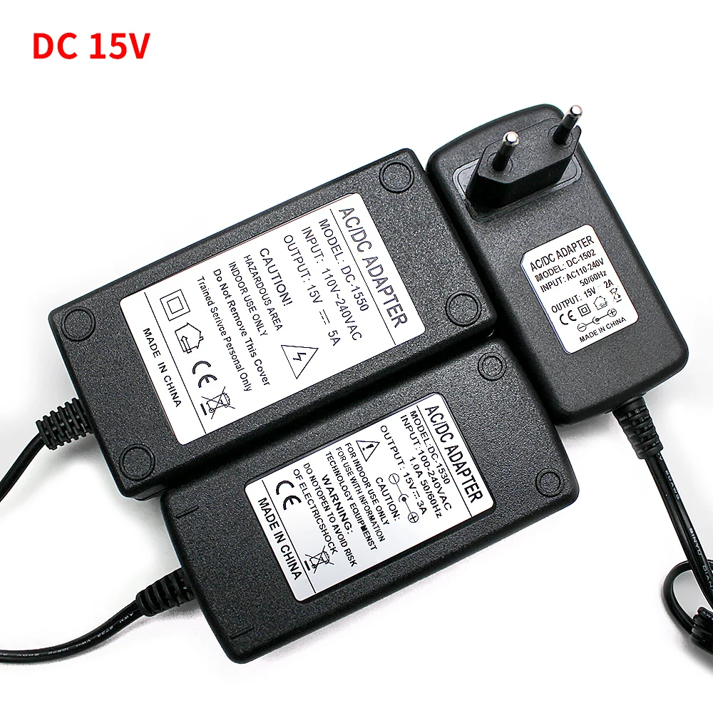 

DC 15V Power Supply 15V Adapter 1A 2A 3A 4A 5A 15 V universal power Adaptor Supply AC TO DC Adapter EU US Plug 220V To 15V