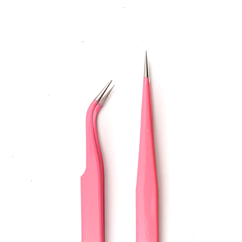 FUNMIX High Quality Straight/Curved Tweezers Eyelash Grafting Extension Tool Eyelash Makeup Beauty Stainless Steel Tweezers