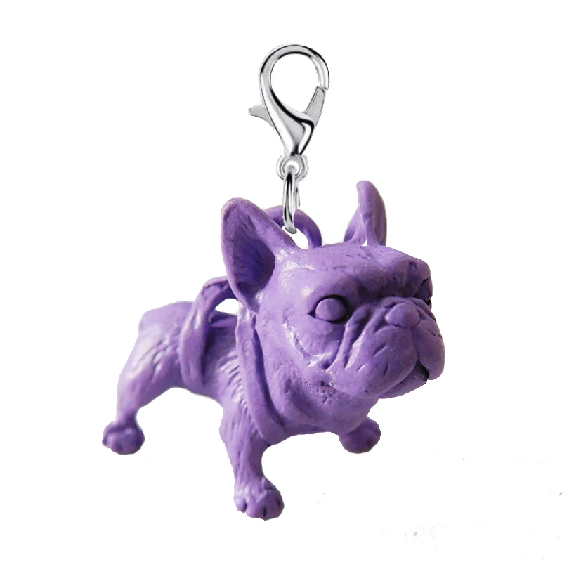 2024 Trend Metal Black Antique French Bulldog Dog Key Chain Key ring  Handbag Accessories Pet Jewelry Valentines Birthday Gifts