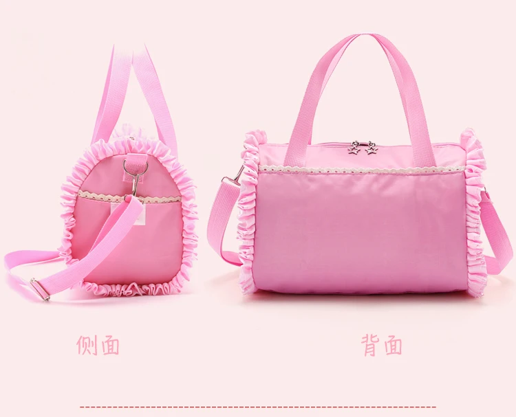 Kids Ballet Dance Handbag Children Pink Crossbody Bags Large Capacity Sport Yoga Handbags Gymnastic Bag