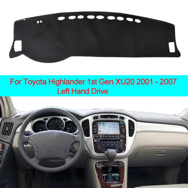 2 Layers Dashboard Cover Sun Shade For Toyota Highlander 1st Gen XU20 2001 2002 2003 2004 2005 2006 2007 Dash Mat Carpet Cape